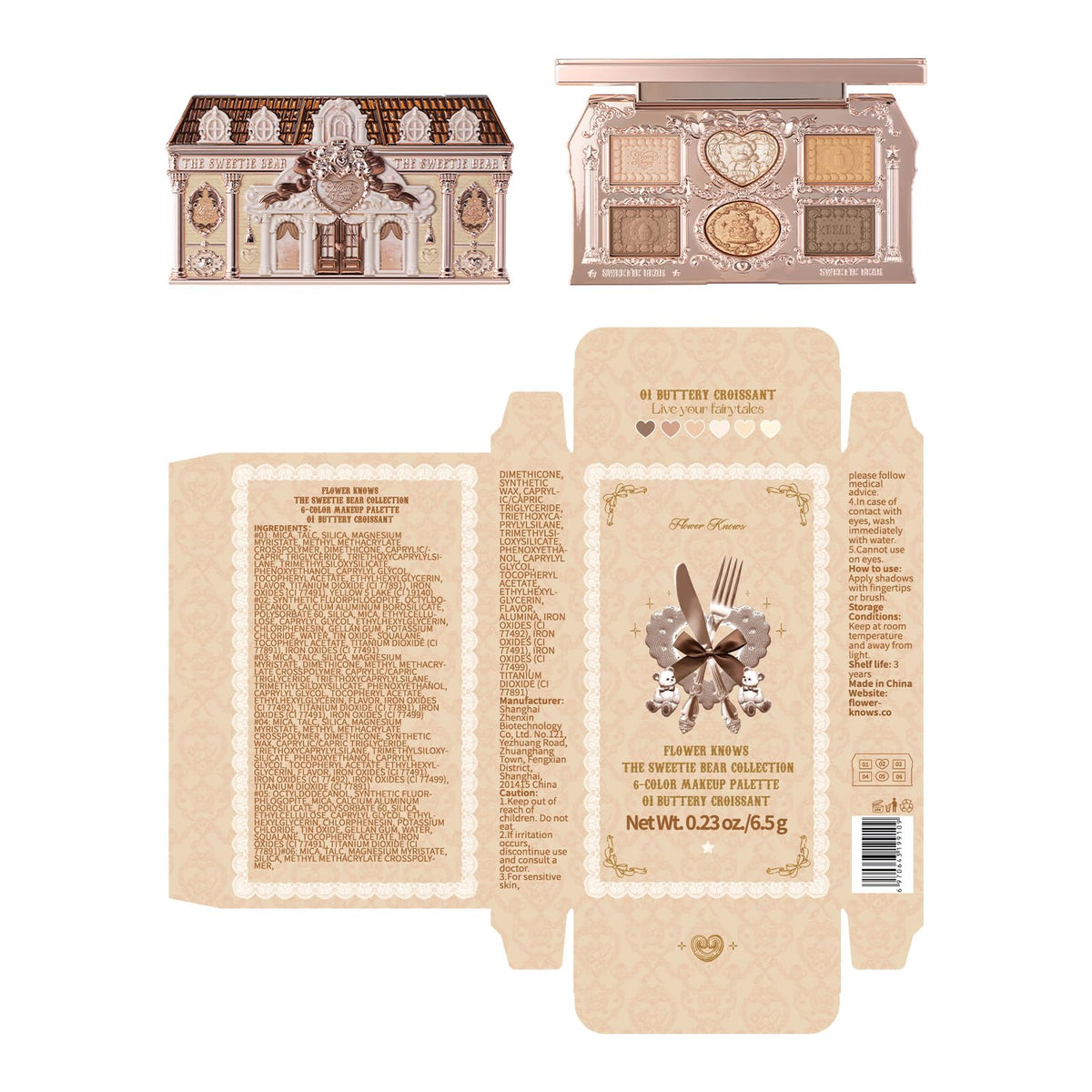 Flower Knows decorative packaging art highlighting miniature columns and gilded roof