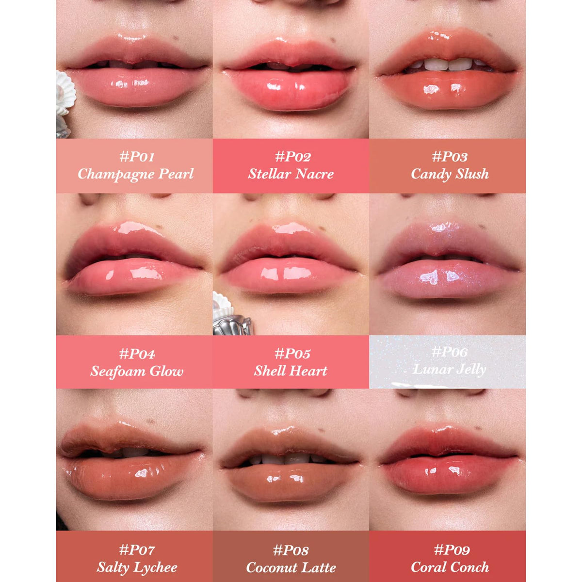 Flower Knows close-up gloss texture swirl highlighting non-sticky shine and moisture