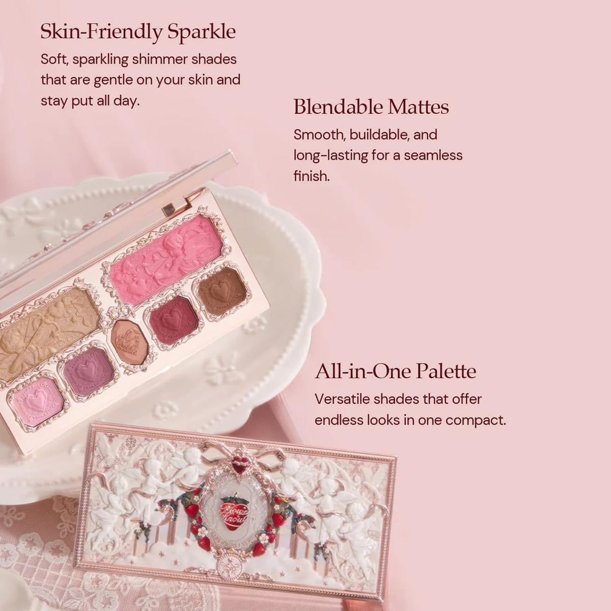 Flower Knows close-up of matte shade texture demonstrating smooth, blendable finish