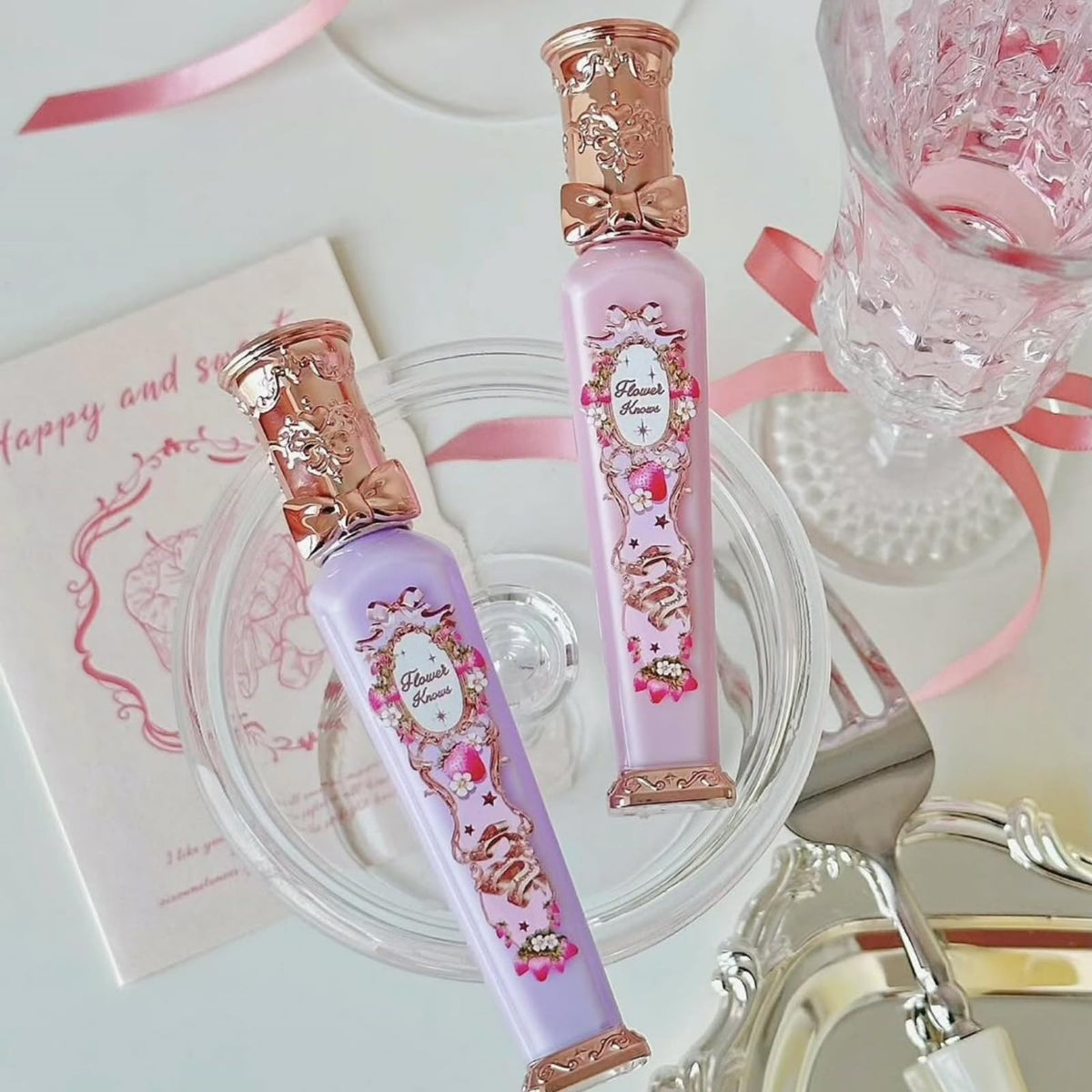 Flower Knows styled vanity still life presenting luxe packaging and gift-ready appeal