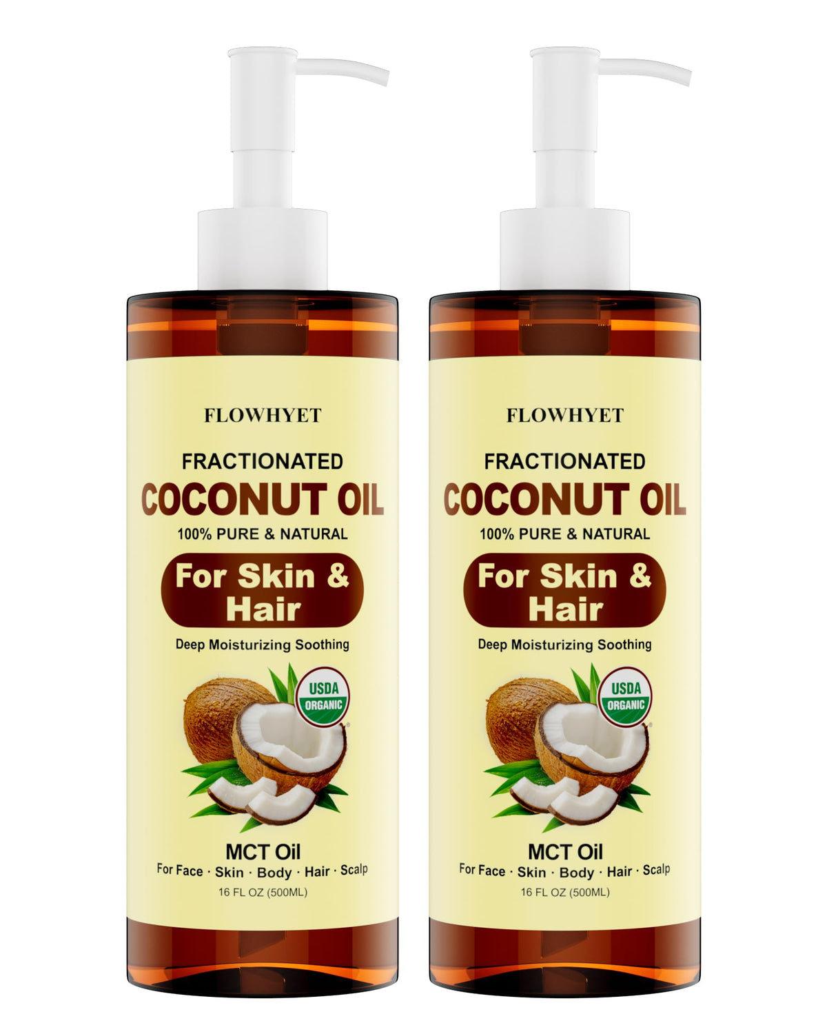 FLOWHYET front packaging showing two 16 fl oz bottles and product benefits