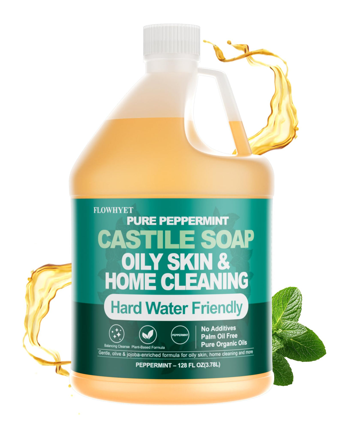 FLOWHYET one-gallon bottle front view showing label and size benefit