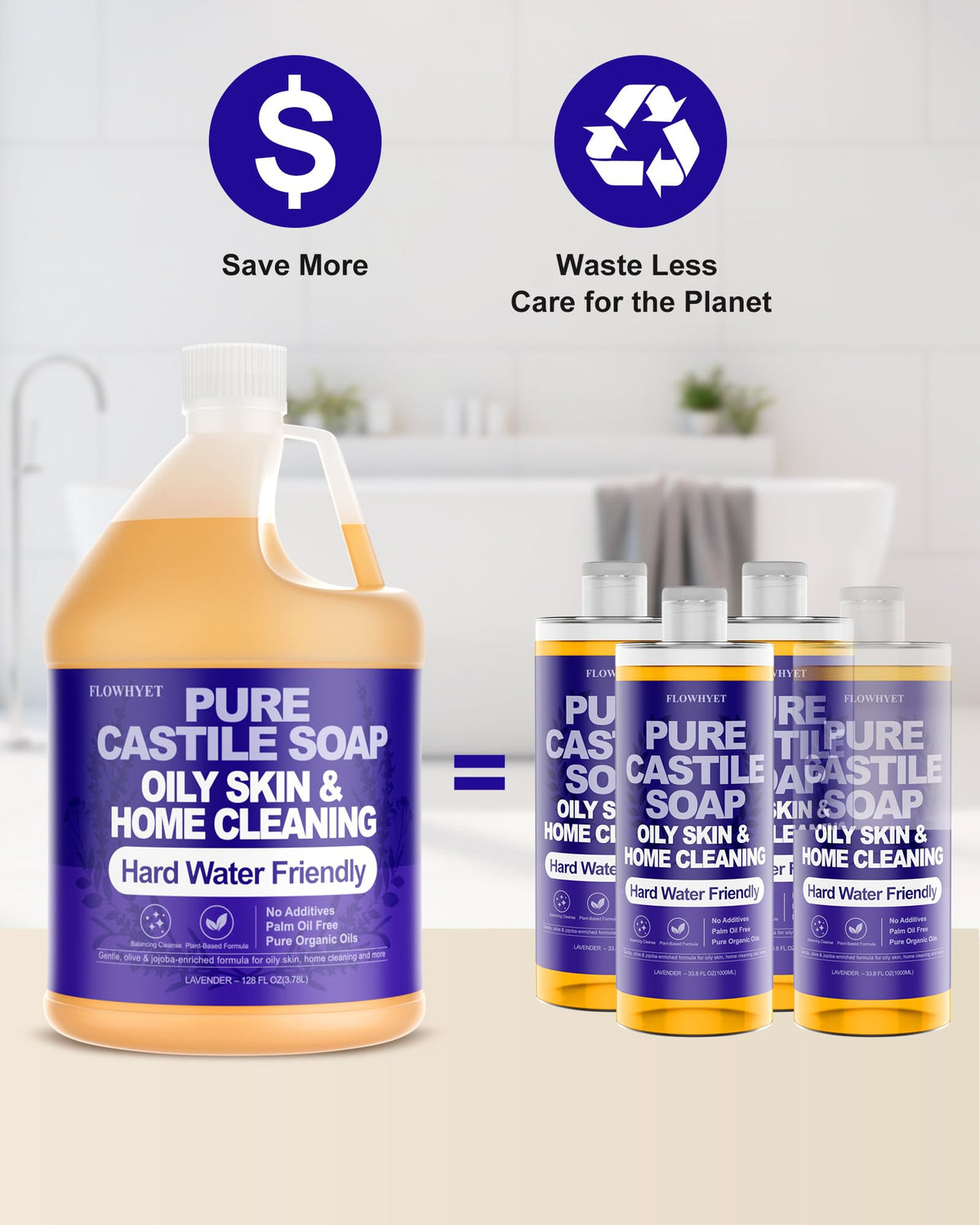 FLOWHYET used to clean kitchen surface illustrating safe, multi-use cleaning
