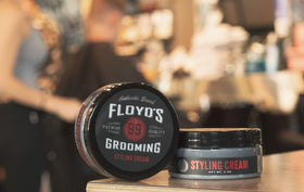 Floyd's 99 cream finished look on dry hair delivering subtle shine and polish