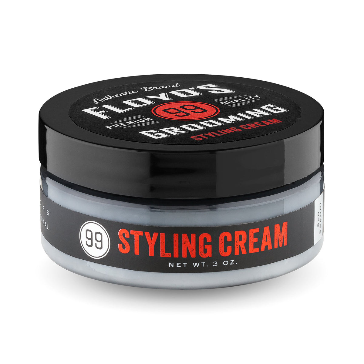 Floyd's 99 cream texture swirled on surface highlighting smooth application