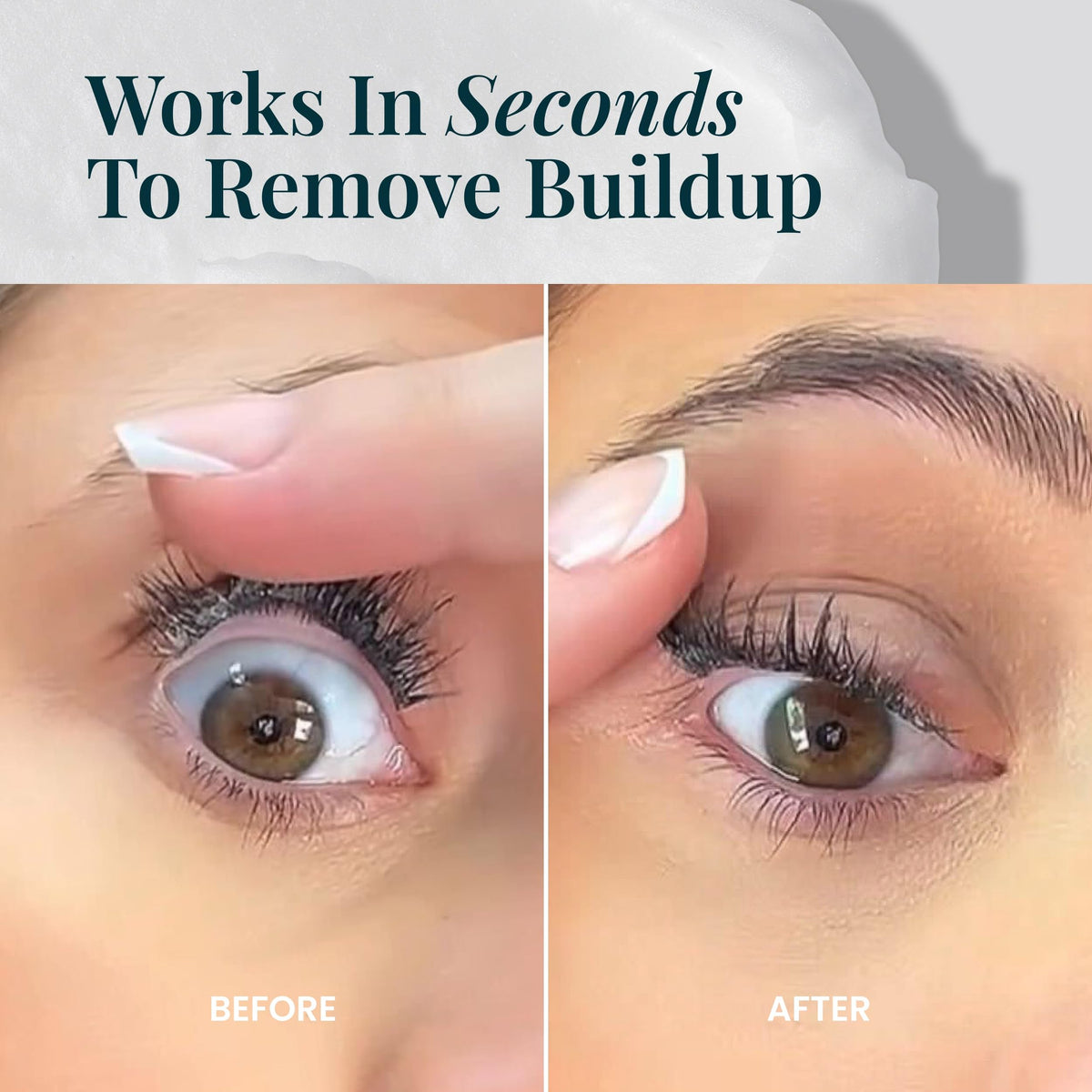 FlutterHabit application on brush demonstrating precise, gentle lash cleansing