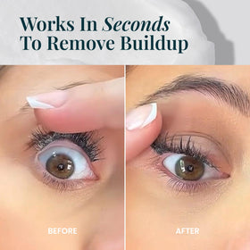 FlutterHabit application on brush demonstrating precise, gentle lash cleansing