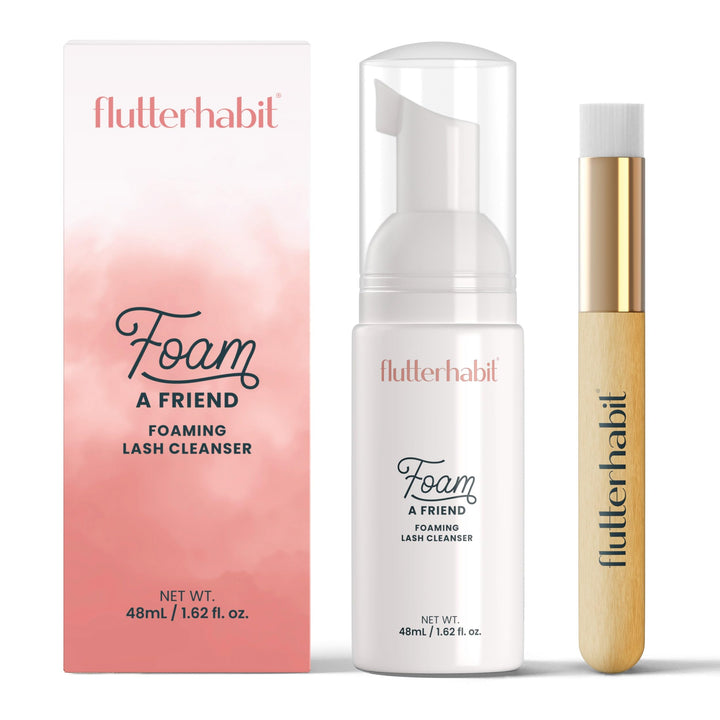 FlutterHabit front packaging 50ml bottle shows compact travel-friendly cleanser