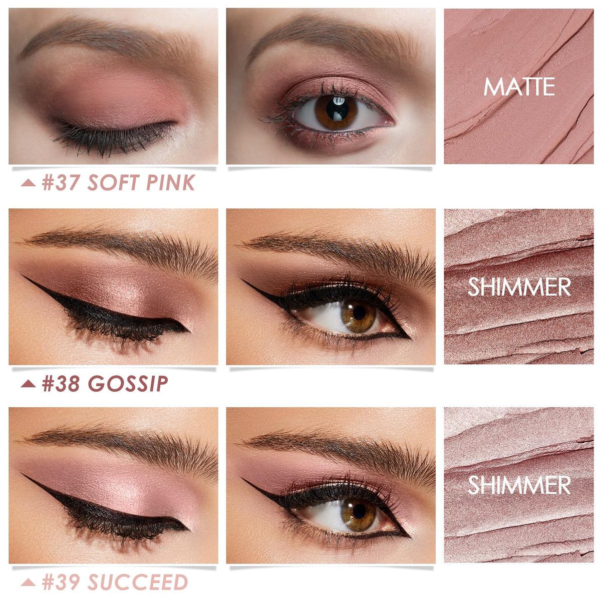 FOCALLURE applying pencil to eyelid to demonstrate quick, even color payoff