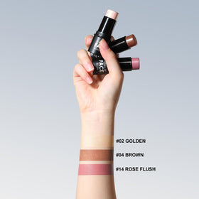 FOCALLURE swatches on skin demonstrating bronzer blush highlight versatility