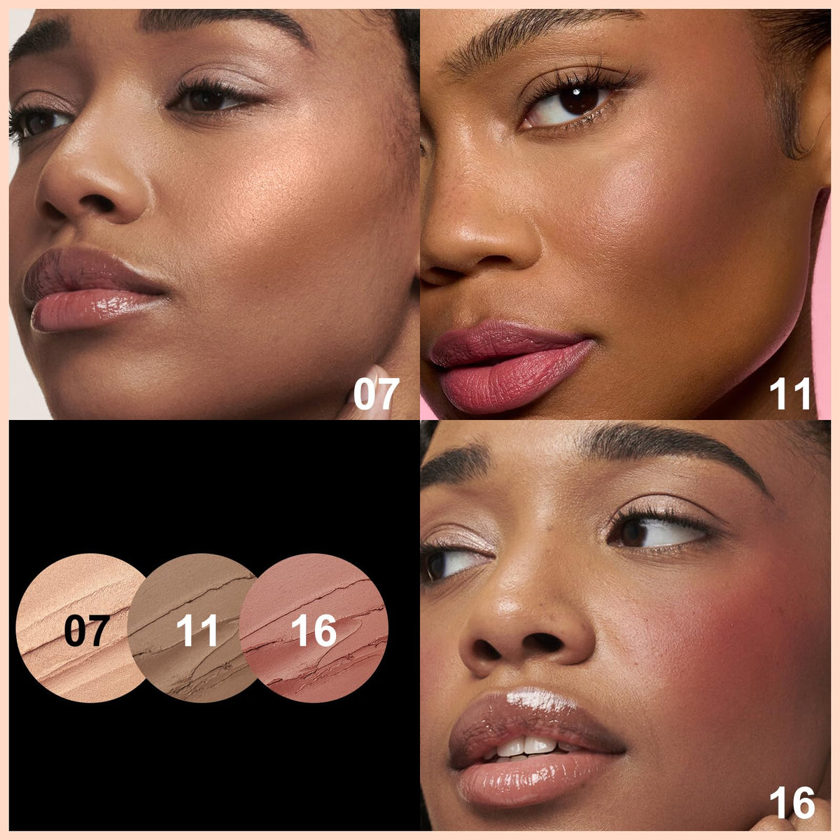 FOCALLURE blush swiped on arm displaying buildable, skin-like color
