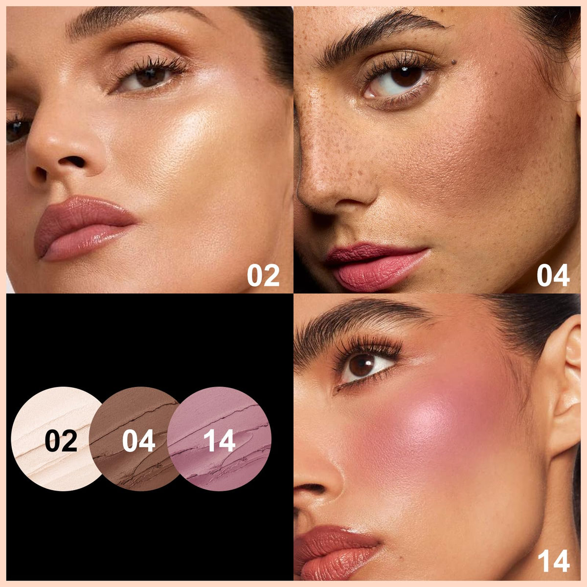 FOCALLURE label and shade names highlighting product usage clarity