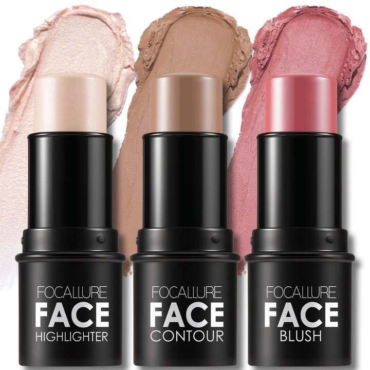 FOCALLURE front packaging showing three contour sticks and kit benefit