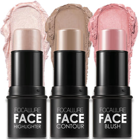 FOCALLURE front packaging showing three contour sticks and benefits compact trio