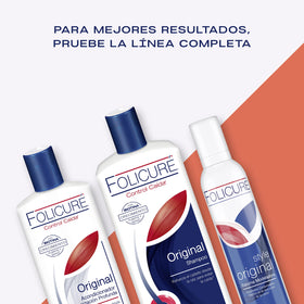 Folicure being applied in-shower by user showing gentle scalp massage benefit