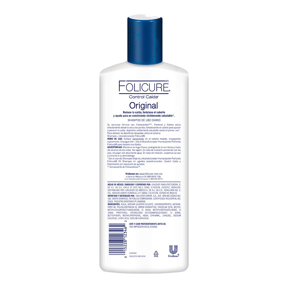 Folicure shampoo texture pouring from bottle showing viscosity and clarity