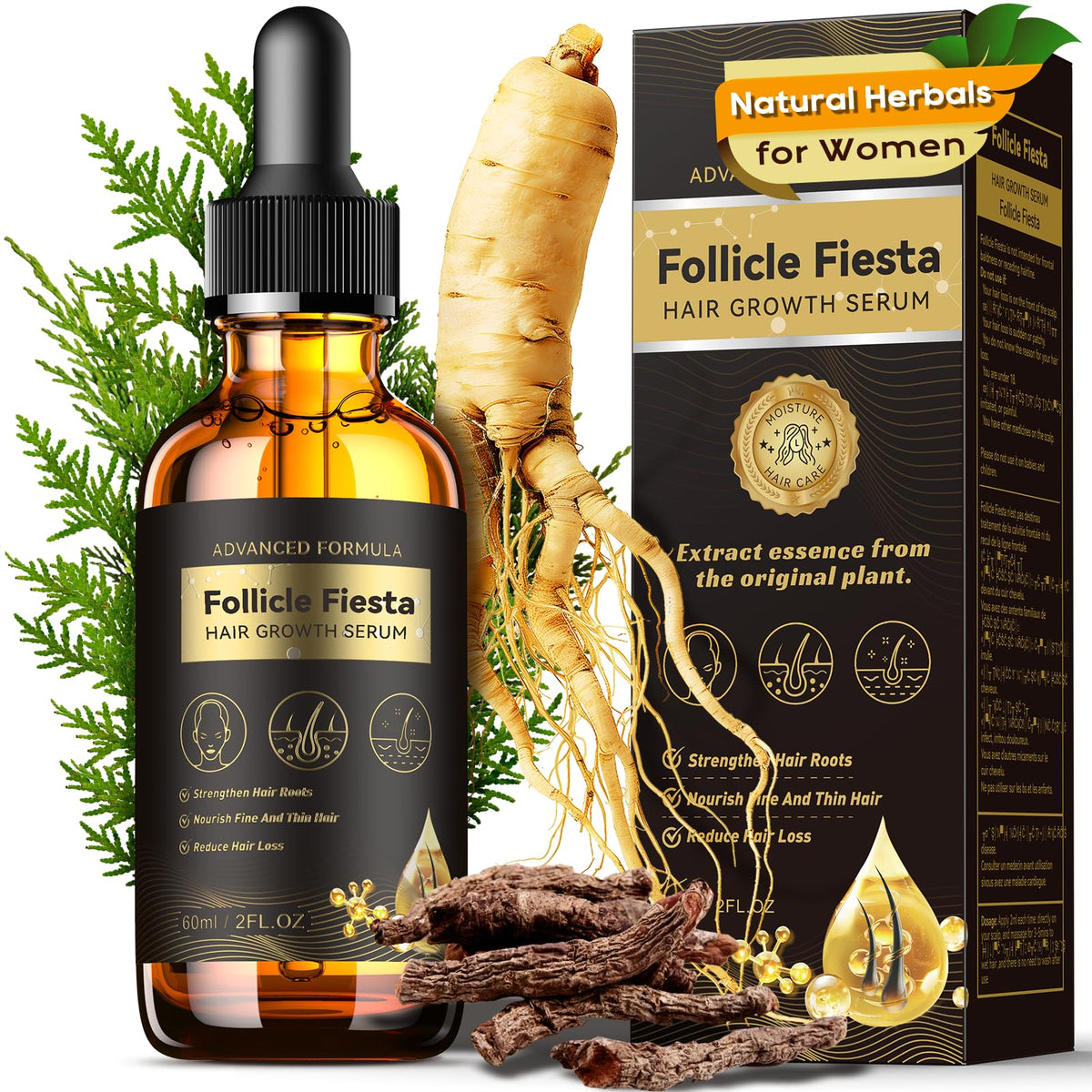 Folivive front bottle showing brand and fast-absorbing serum benefit