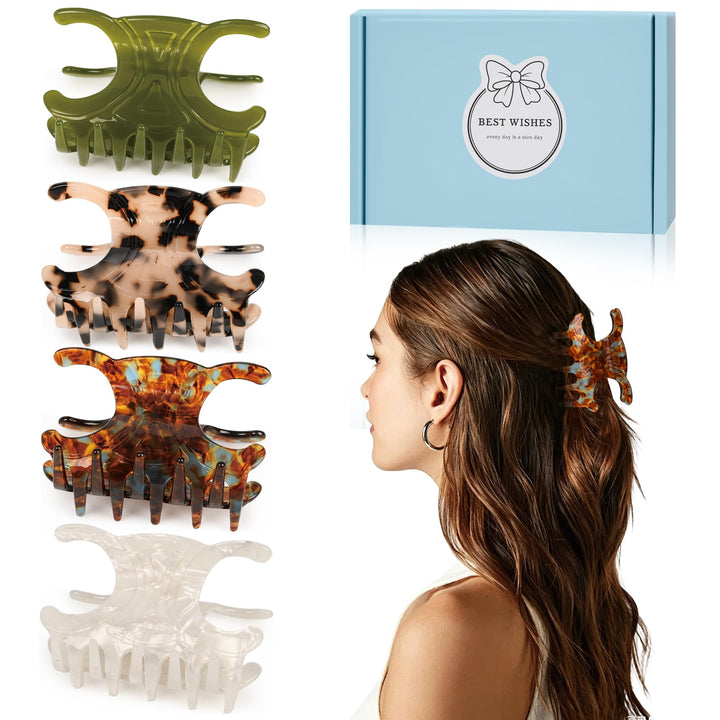 Folklyzo front view of 4-pack clips showing colors and packaging benefits
