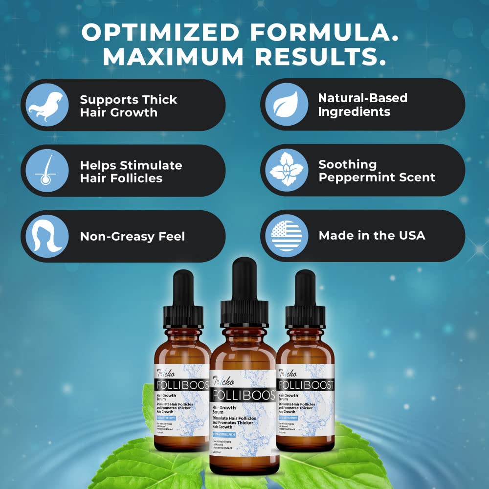 Folliboost serum on dropper showing lightweight texture and absorption benefit