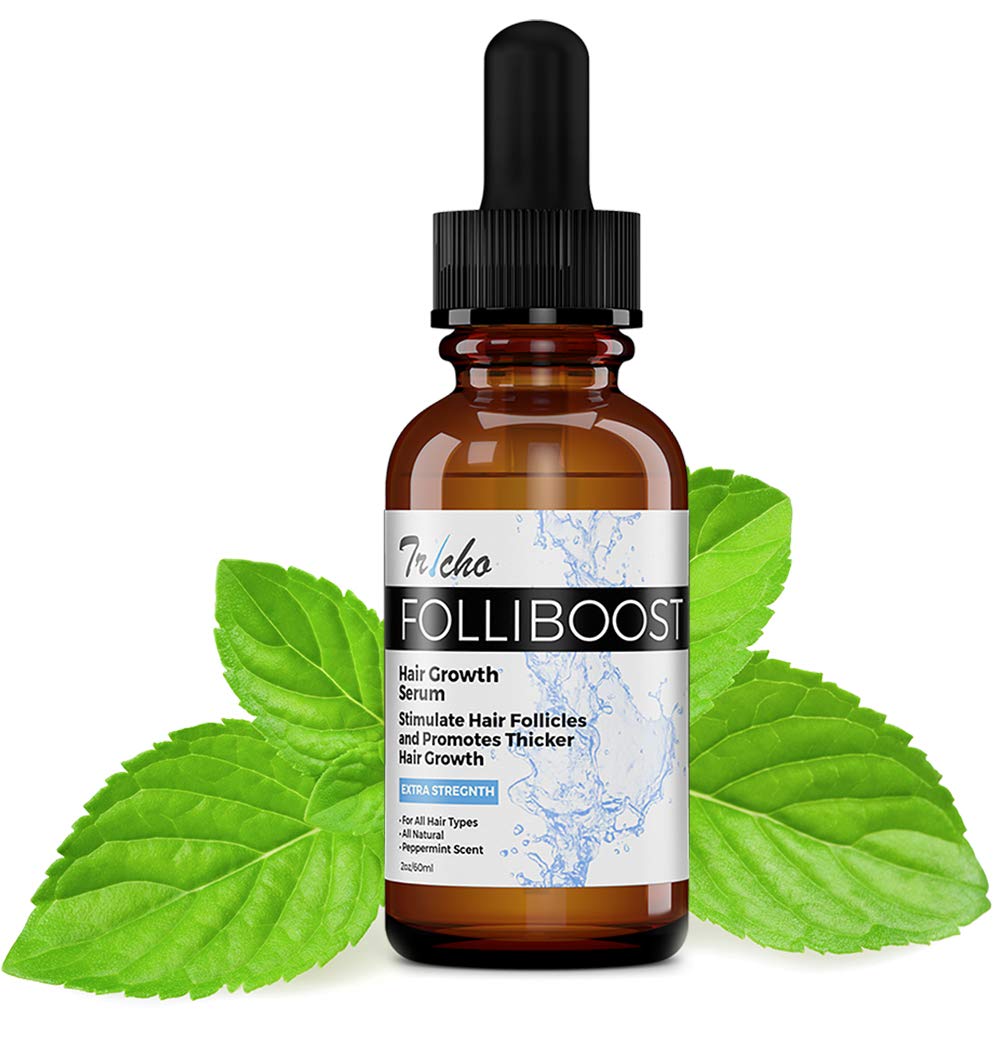 Folliboost front bottle view showing packaging and size benefit