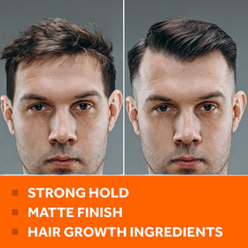 FOLLICLE BOOSTER product on hands demonstrating hold and non-greasy feel