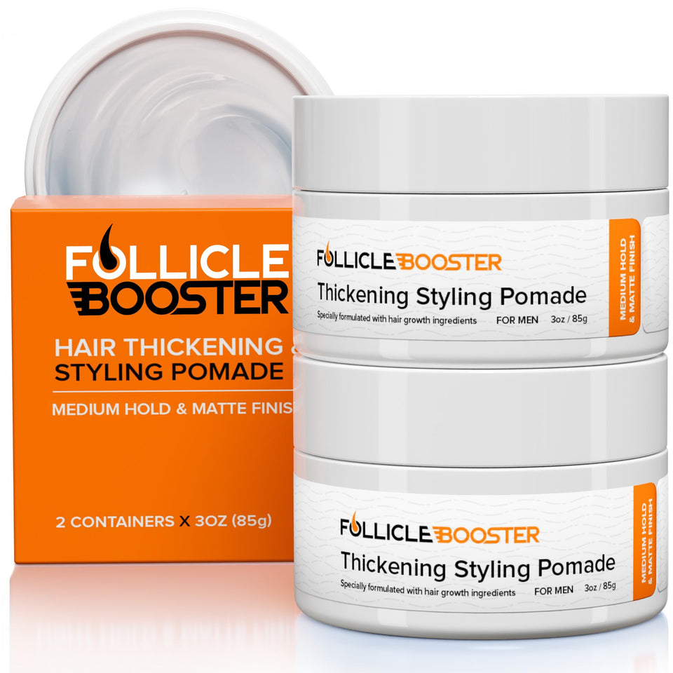 FOLLICLE BOOSTER front packaging showing two jars and value benefit