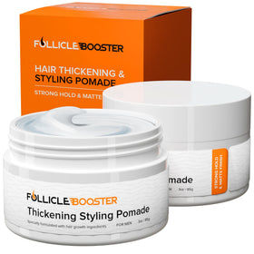 FOLLICLE BOOSTER front packaging showing two-pack and matte finish benefit