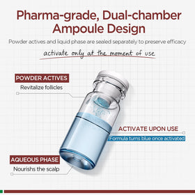 Foltene ampoule next to ruler for size and scale to show single-dose convenience