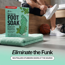 Foot Choice bathroom shelf styled for at-home pedicure and self-care