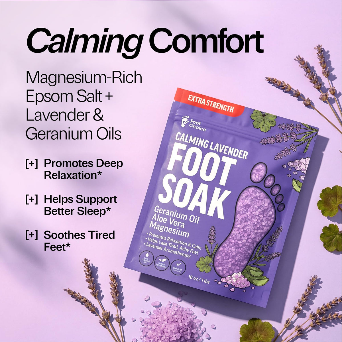 Foot Choice foot soak in use with feet to soothe tired foot muscles