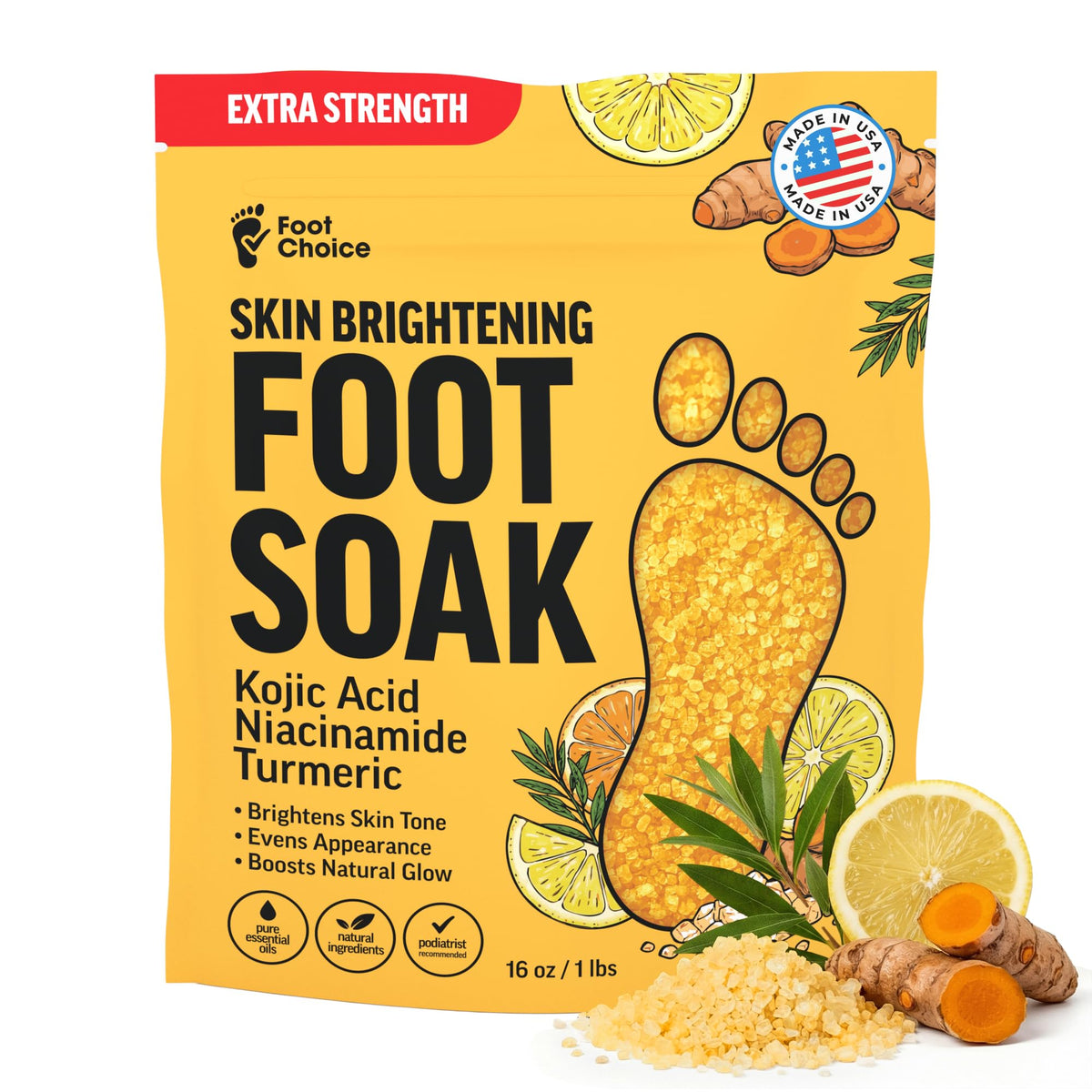 Foot Choice front packaging showing 1 lb jar and product name benefits