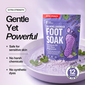 Foot Choice product layout with jar and scoop for simple nightly ritual