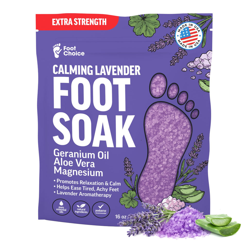 Foot Choice front packaging showing calming lavender and product benefit