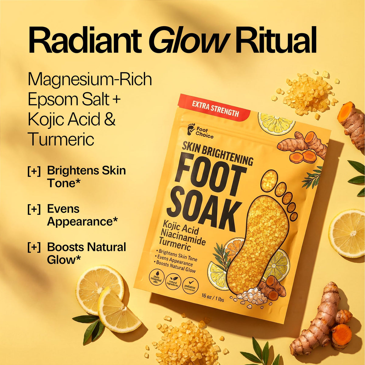Foot Choice soak in basin with warm water demonstrating easy home use