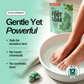 Foot Choice soak in basin demonstrating ease of use and relaxation