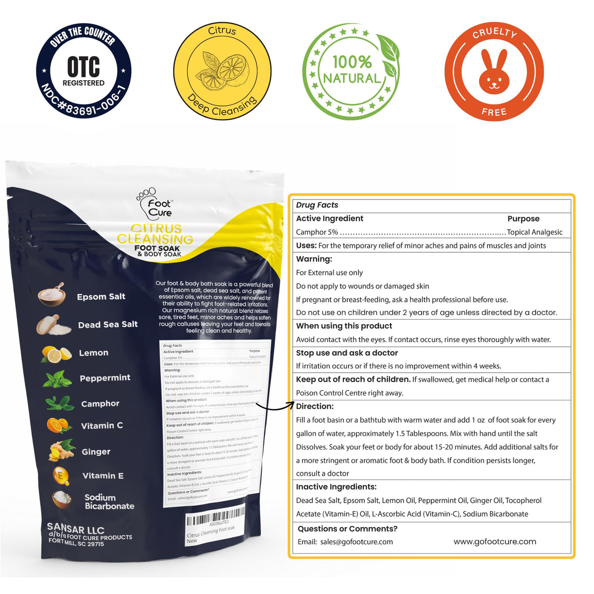 FOOT CURE granules close-up highlighting natural texture and purity