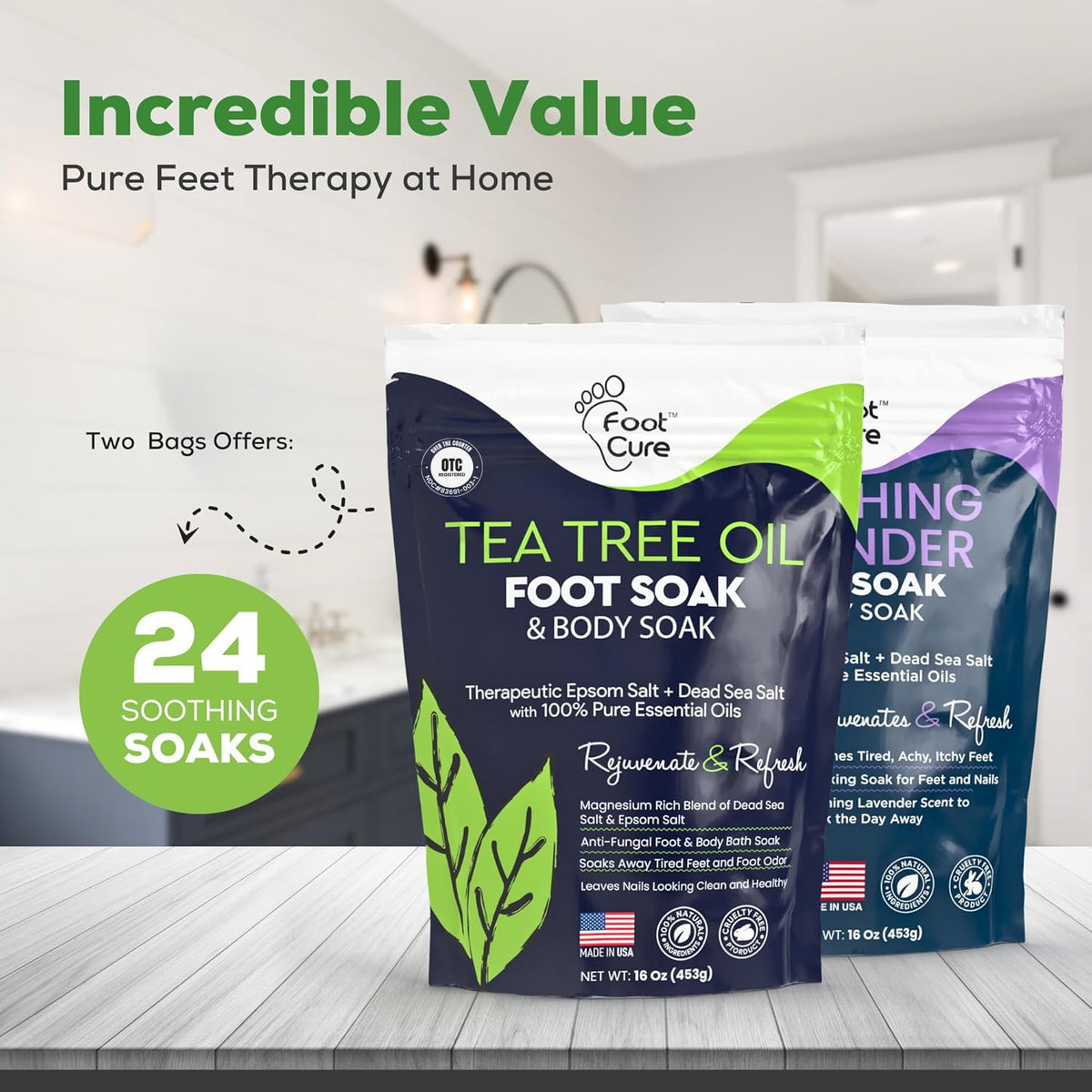 FOOT CURE before and after feet showing softer skin and smoother soles