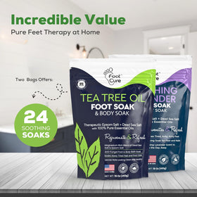 FOOT CURE before and after feet showing softer skin and smoother soles