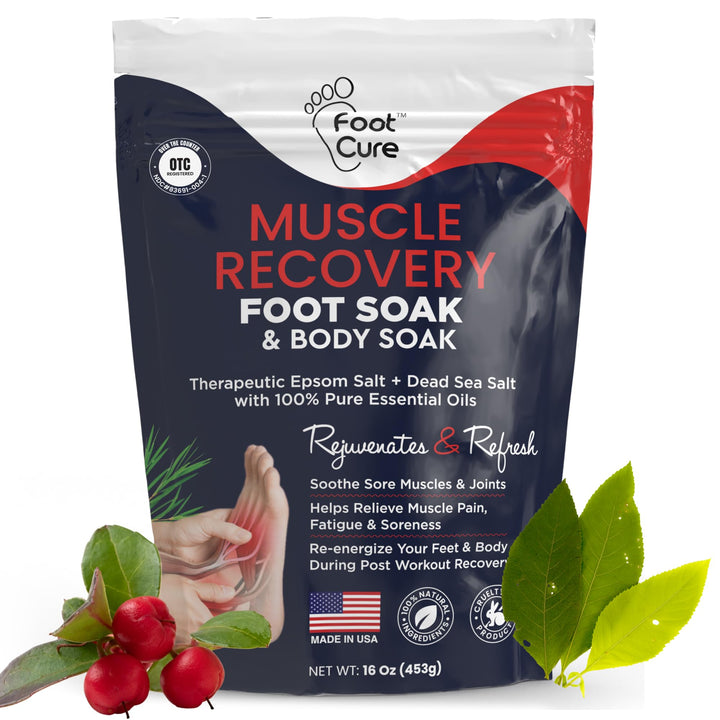 FOOT CURE front jar view showing natural packaging and calming lavender scent benefit
