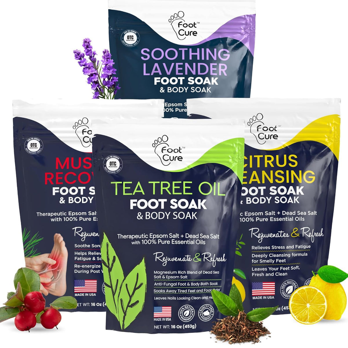 FOOT CURE front packaging showing product benefits and branding