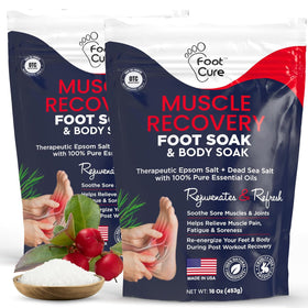 FOOT CURE front packaging showing two 16 oz jars and label benefits
