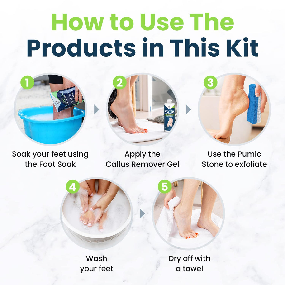 FOOT CURE gel application on callus with glove for safe removal