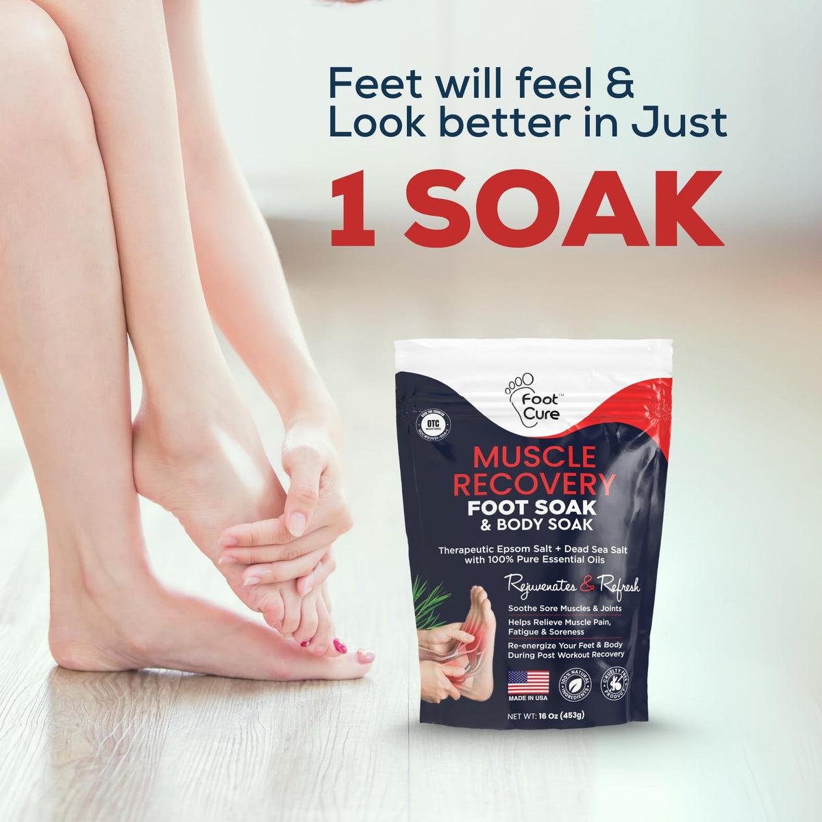 FOOT CURE label close-up showing directions and ingredient transparency benefit