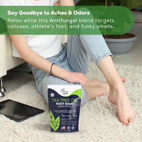 FOOT CURE lifestyle bath scene conveying relaxation and recovery