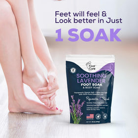 FOOT CURE lifestyle relaxation setting with candle for calming soak
