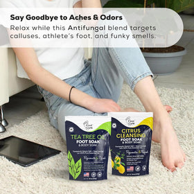 FOOT CURE two-pack boxes staged to show value and gift-ready presentation
