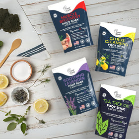 FOOT CURE held in hand to show pack size and portability benefit