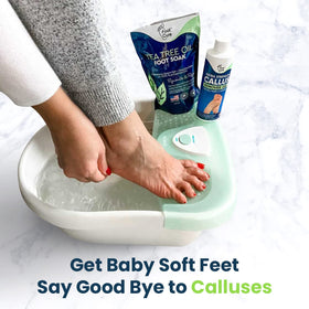FOOT CURE kit next to a ruler to show actual product size