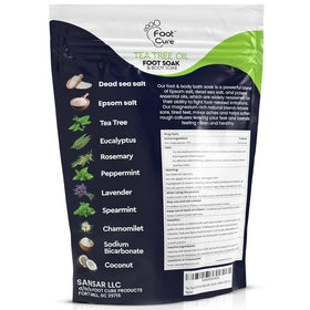 FOOT CURE close-up of Epsom and Dead Sea salts highlighting natural minerals