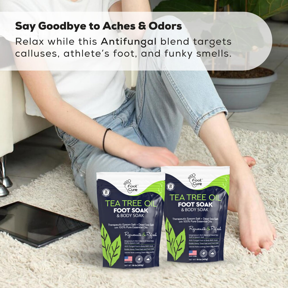 FOOT CURE two-pack display ready for repeated treatments